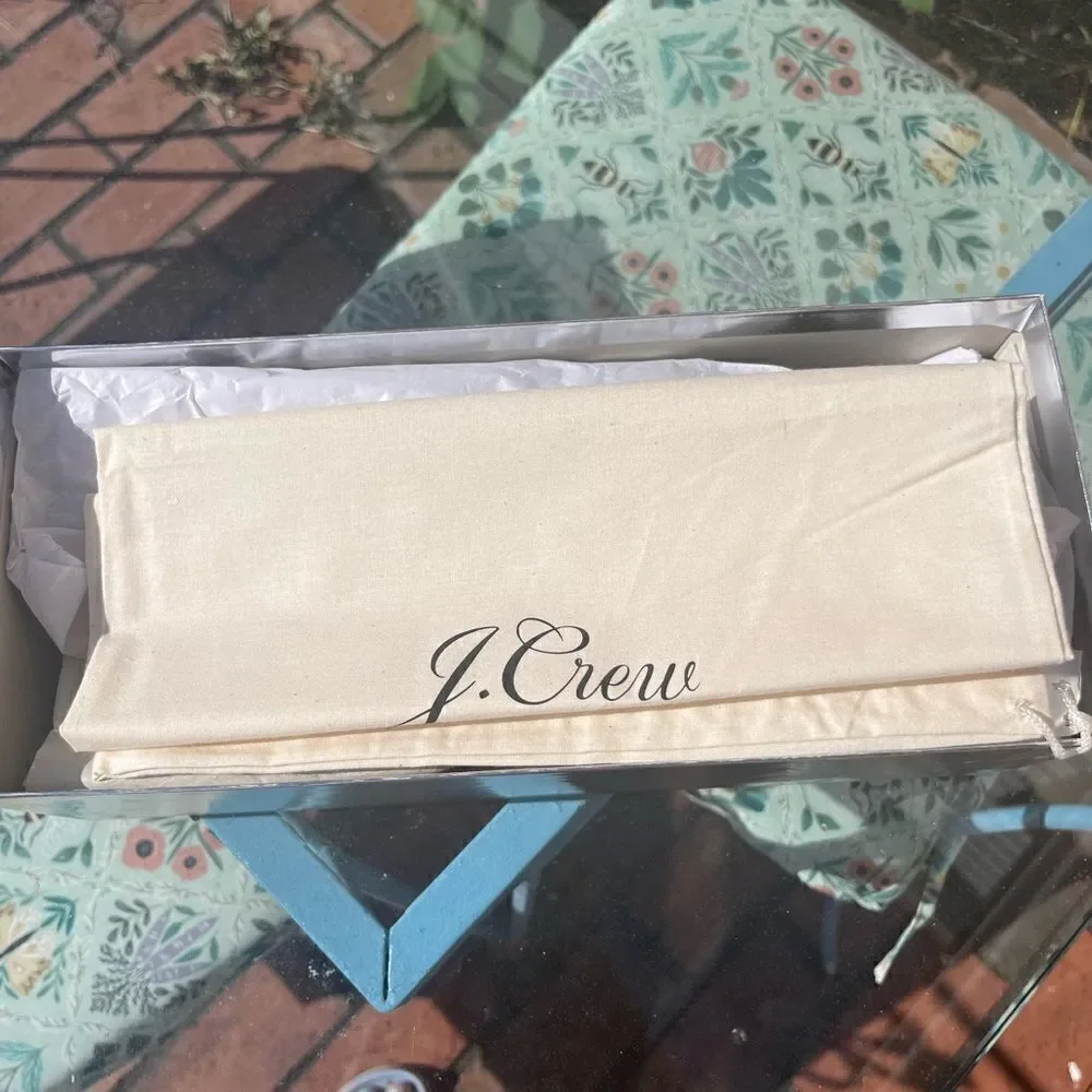 J Crew Anya Slingback Flats with Crystal Bow NIB